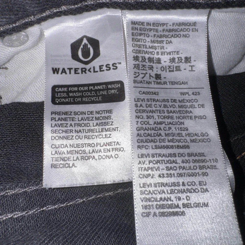 Levis‎ 505 Regular Fit Black Jeans Mens W33 L34 Straight Leg 00505-0260